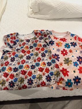 Women’s Floral Embroidered Tops - Multicolor